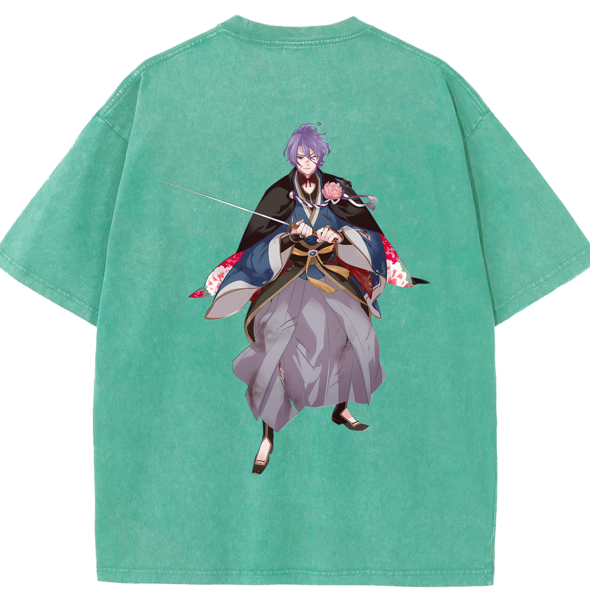（画像用） 刀剣乱舞 Touken Ranbu 綿100% ヴィンテージ風 半袖Tシャツ（背面プリント）